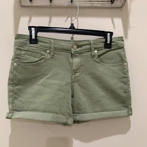 Dark Green Jean Shorts